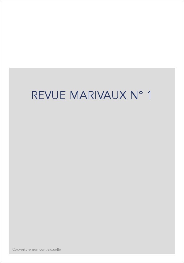REVUE MARIVAUX N° 1