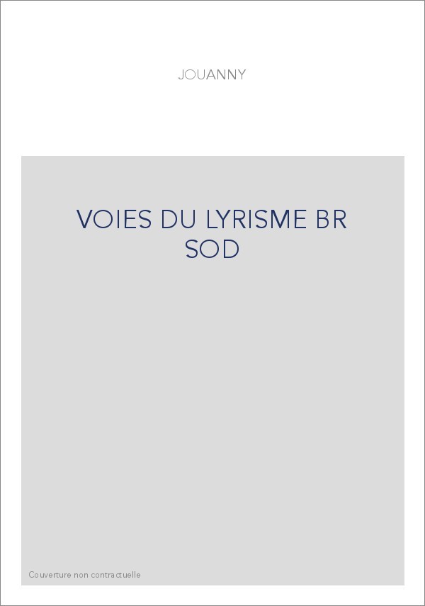 VOIES DU LYRISME BR SOD