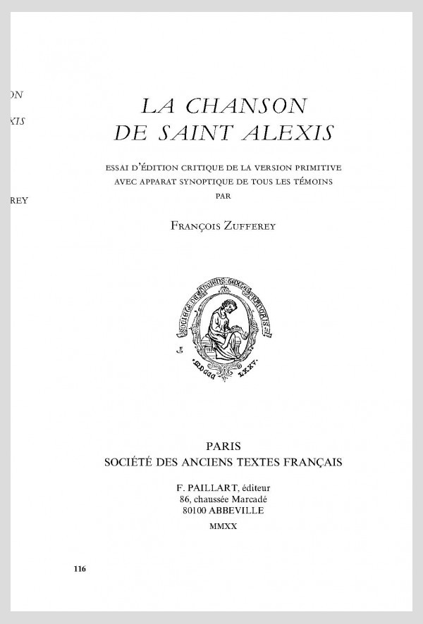 LA CHANSON DE SAINT ALEXIS