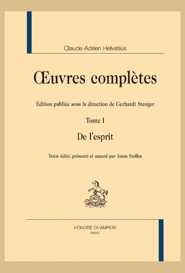 OEUVRES COMPLÈTES. TOME 1. DE L'ESPRIT