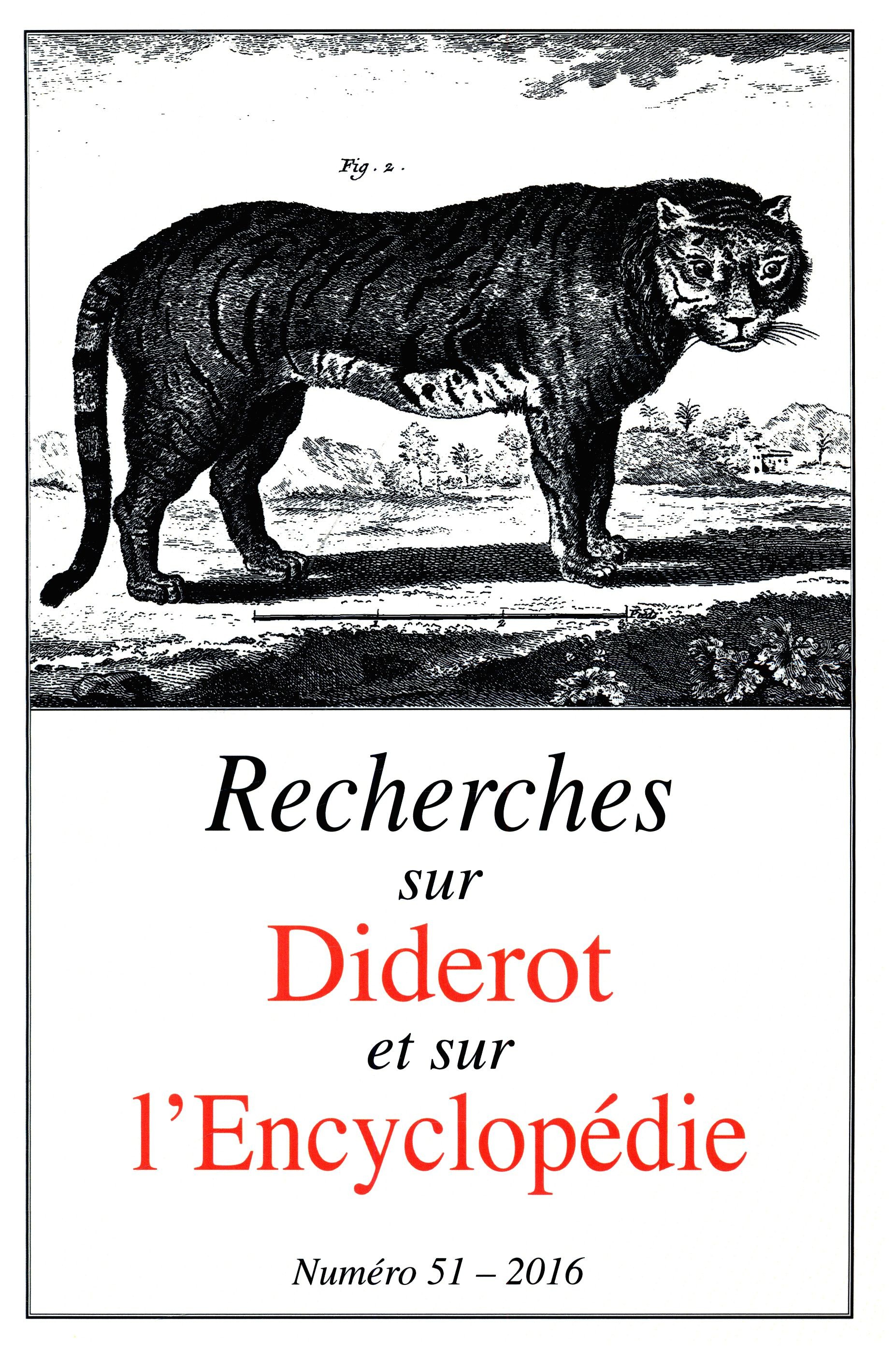 RECHERCHES SUR DIDEROT ET SUR L'ENCYCLOPÉDIE 51 - 2016