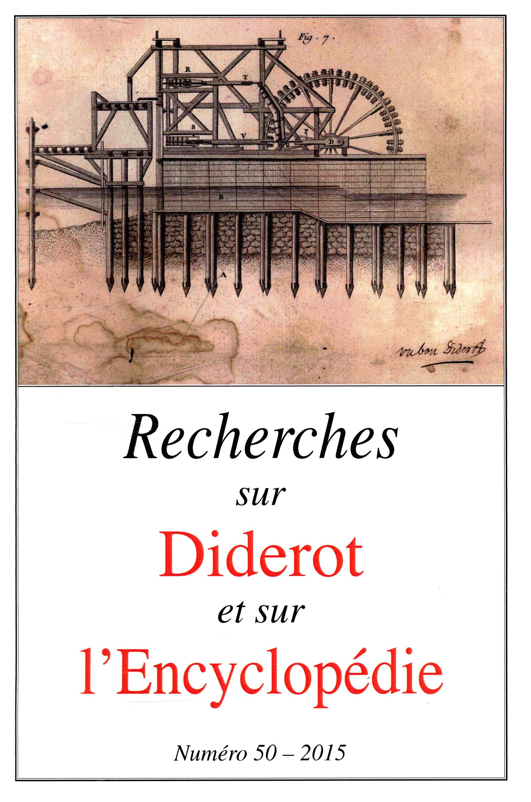 RECHERCHES SUR DIDEROT ET SUR L'ENCYCLOPÉDIE 50 - 2015