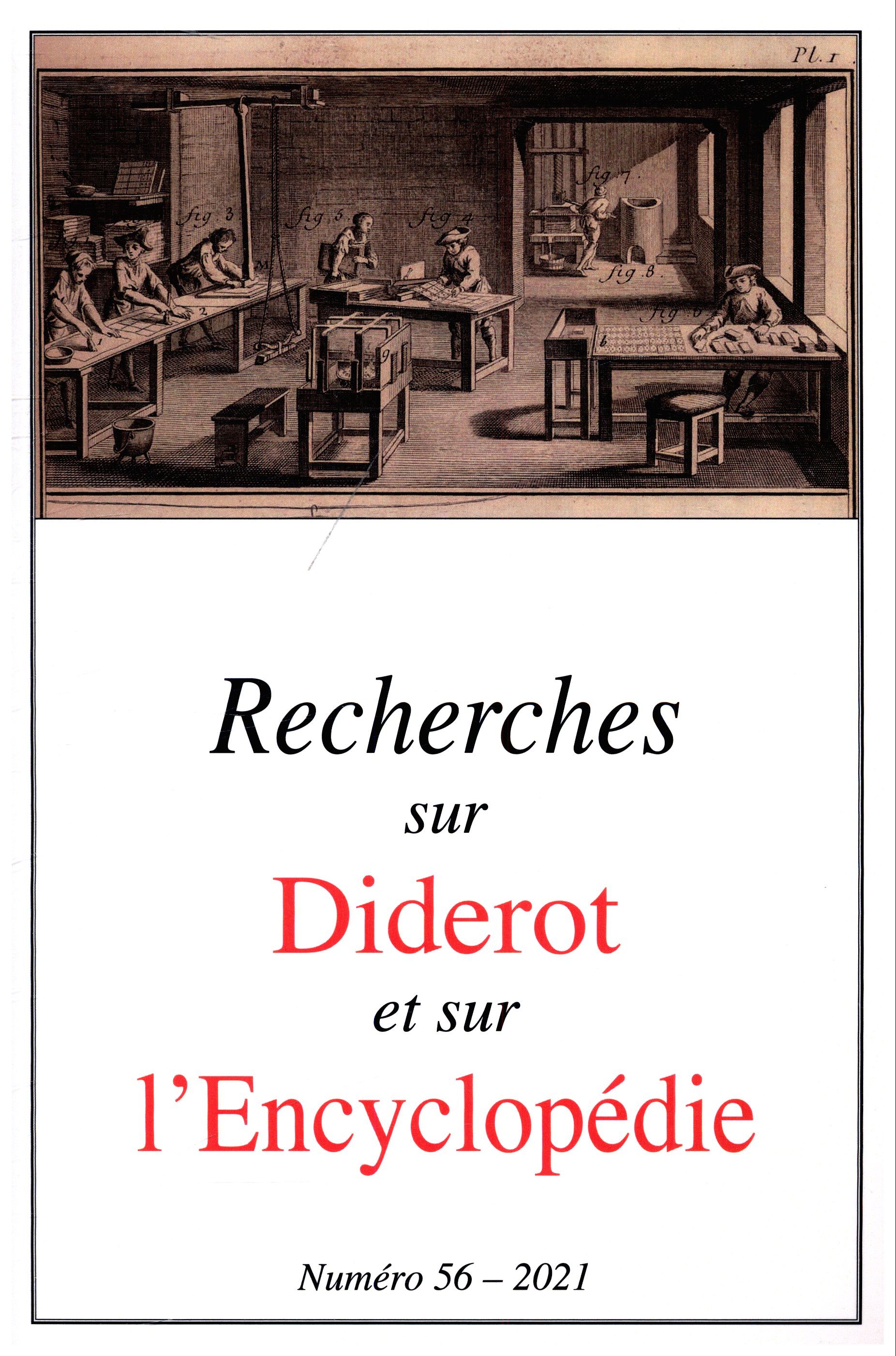 RECHERCHES SUR DIDEROT ET SUR L'ENCYCLOPÉDIE 56- 2021