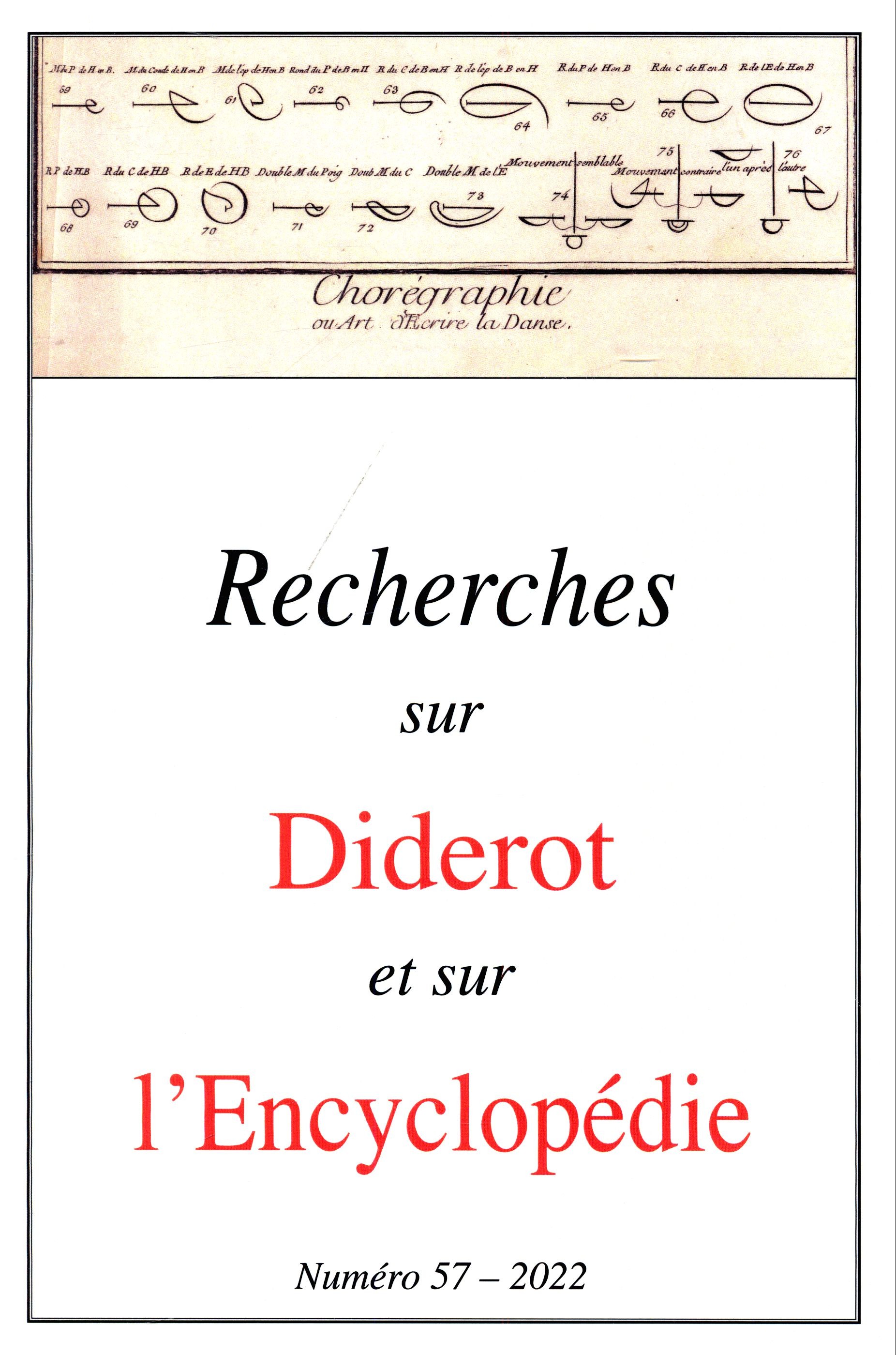 RECHERCHES SUR DIDEROT ET SUR L'ENCYCLOPÉDIE 57- 2022
