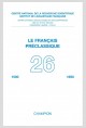 LE FRANÇAIS PRÉCLASSIQUE 26
