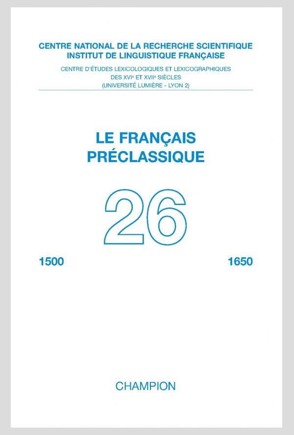 LE FRANÇAIS PRÉCLASSIQUE 26