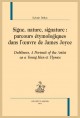 SIGNE, NATURE, SIGNATURE : PARCOURS ÉTYMOLOGIQUES DANS L'OEUVRE DE JAMES JOYCE